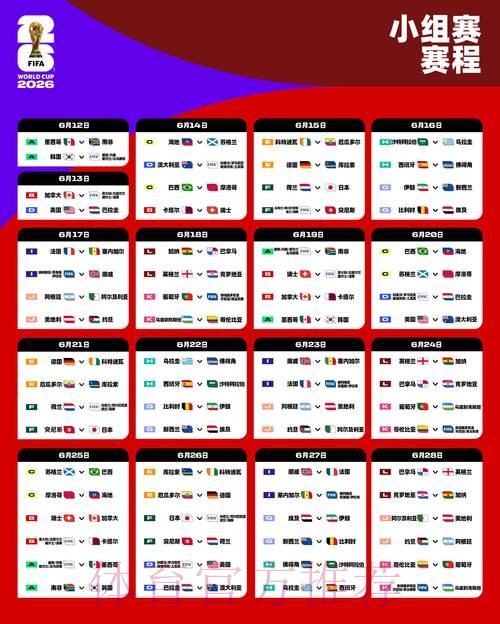 2026世界杯赛程全图完整版